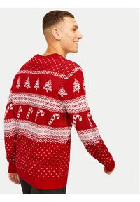 Jack & Jones Sweter Xmas Gabriel 12266118 Czerwony Regular Fit. Kolor: czerwony. Materiał: syntetyk #7