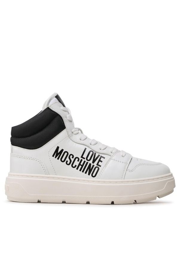 Love Moschino - LOVE MOSCHINO Sneakersy JA15284G1GIAC10A Biały. Kolor: biały. Materiał: skóra
