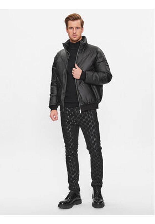 Karl Lagerfeld - KARL LAGERFELD Kurtka zimowa 505045 534556 Czarny Regular Fit. Typ kołnierza: dekolt w karo. Kolor: czarny. Materiał: syntetyk. Sezon: zima