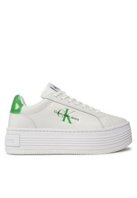 Calvin Klein Jeans Sneakersy Bold Platf Low Lace Lth Ml Met YW0YW01431 Biały. Kolor: biały #1