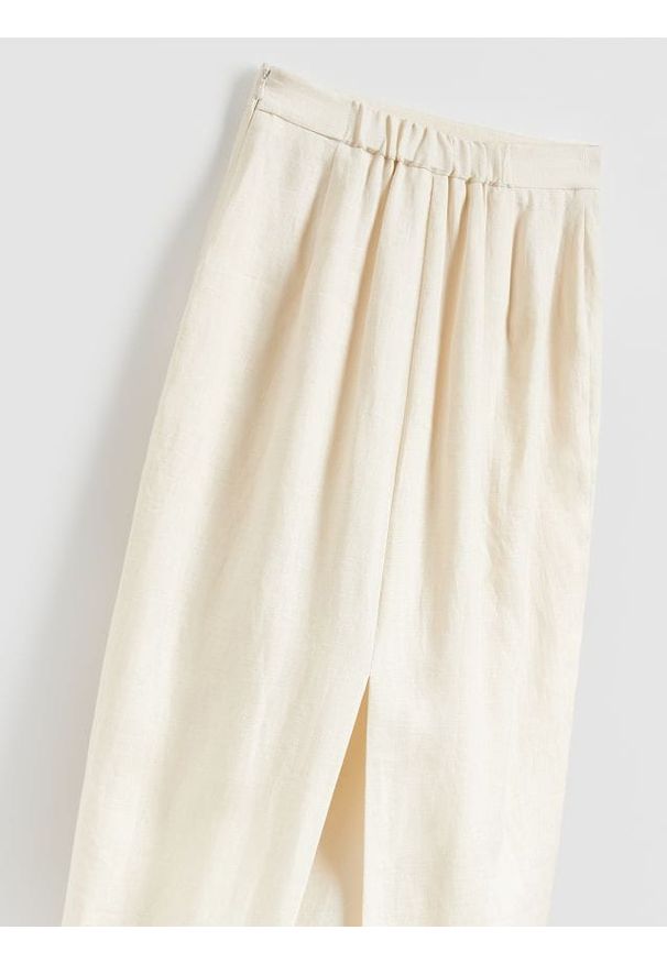 Reserved - Lniana spódnica - złamana biel. Materiał: len