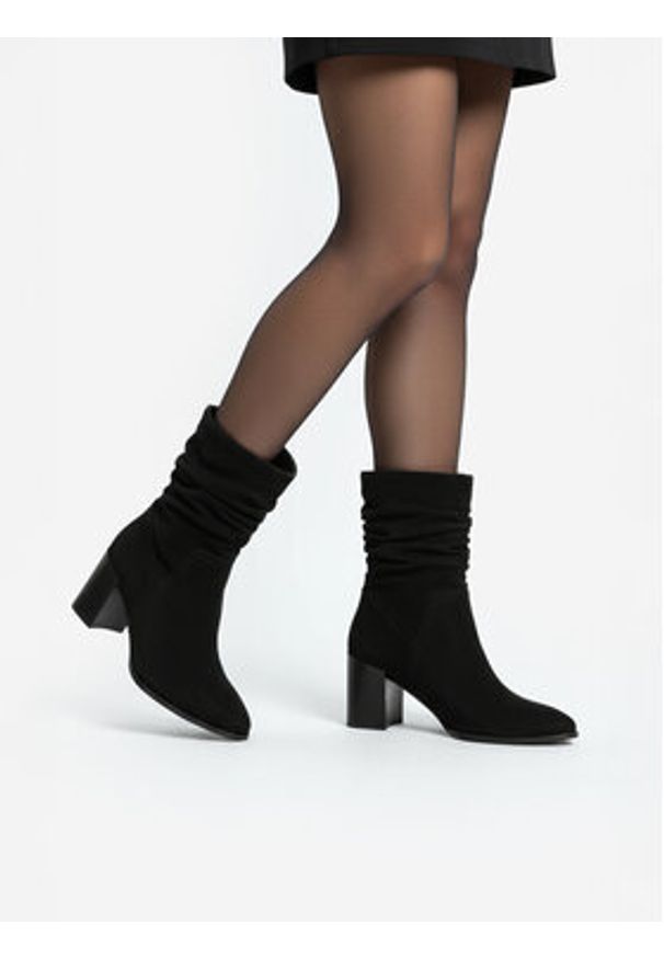 Nine West Botki CEO-JAMILAH-01 Czarny. Kolor: czarny. Materiał: materiał