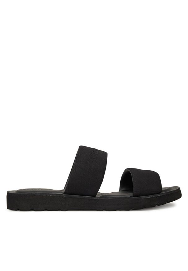 Calvin Klein Klapki Double Strap Cv Logo HM0HM01801 Czarny. Kolor: czarny. Materiał: materiał