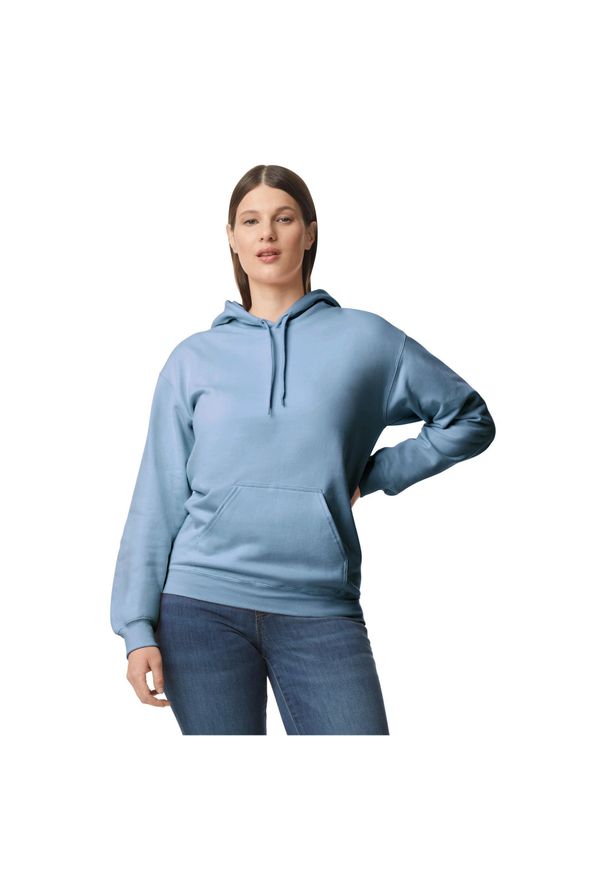 GILDAN - Bluza Z Kapturem Dla Dorosłych Unisex Softstyle Fleece Midweight. Typ kołnierza: kaptur. Kolor: szary, niebieski, wielokolorowy. Materiał: poliester, bawełna