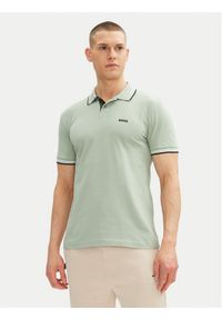 BOSS Polo Paul 50506193 Zielony Slim Fit. Typ kołnierza: polo. Kolor: zielony. Materiał: bawełna