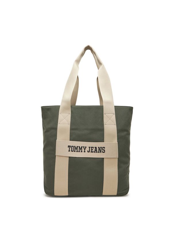 Tommy Jeans Torba Retro Cool Tote AM0AM13278 Khaki. Kolor: brązowy. Materiał: materiał