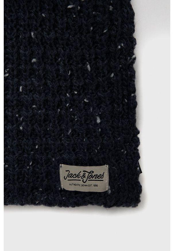 Jack & Jones Komin męski kolor granatowy melanżowy. Kolor: niebieski. Wzór: melanż