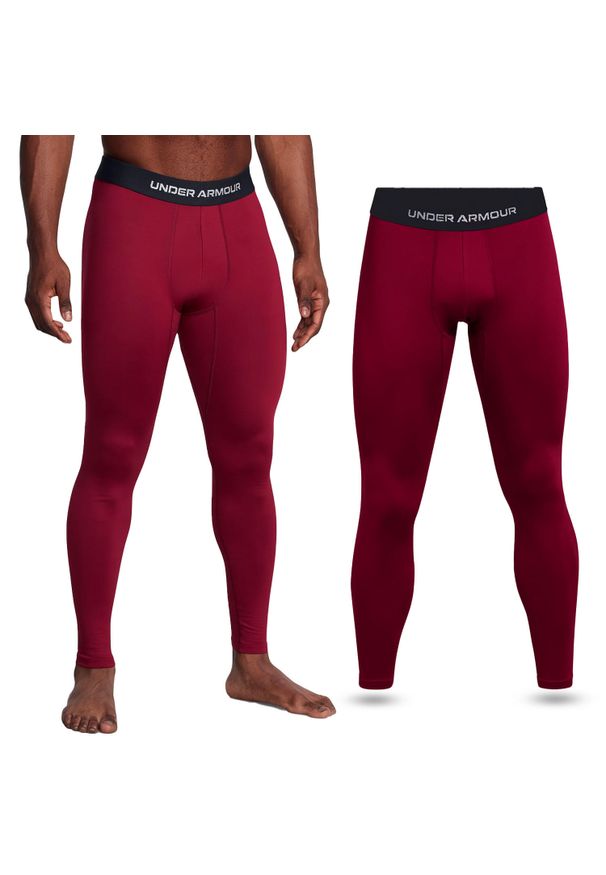 Legginsy sportowe męskie Under Armour getry szybkoschnące treningowe. Kolor: czerwony