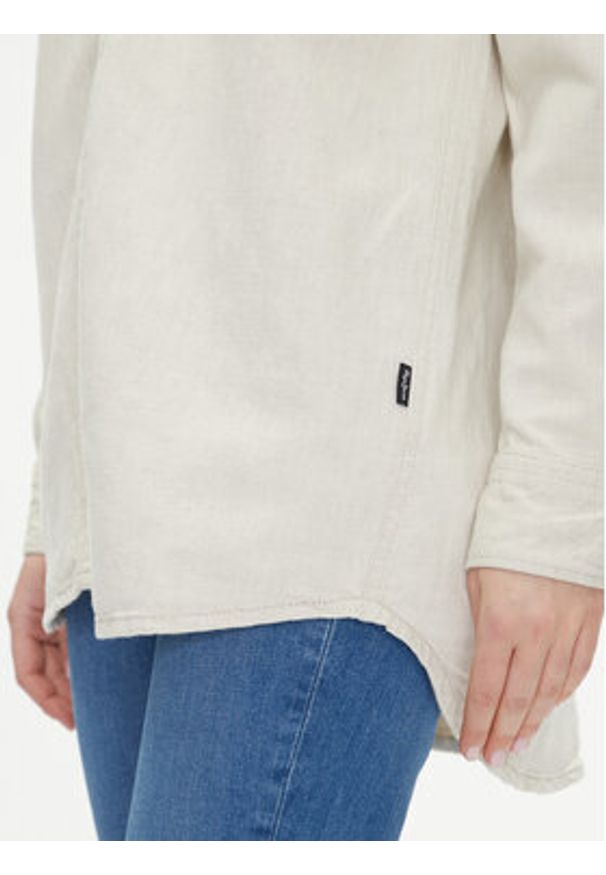 Pepe Jeans Koszula jeansowa PL304963 Écru Oversize. Kolor: kremowy. Materiał: bawełna