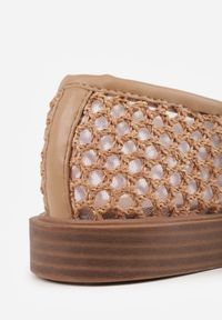 Born2be - Ciemnobeżowe Mokasyny VICES z Siateczki i Plecionki Asteorea. Okazja: na co dzień, na randkę. Kolor: beżowy. Styl: casual, elegancki #3
