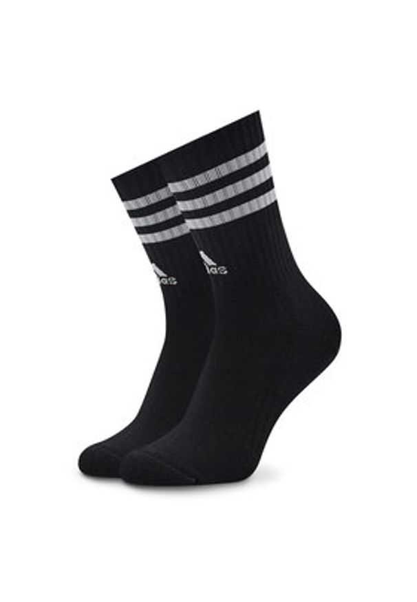 Adidas - adidas Zestaw 3 par wysokich skarpet unisex 3-Stripes IC1321 Czarny. Kolor: czarny. Materiał: bawełna