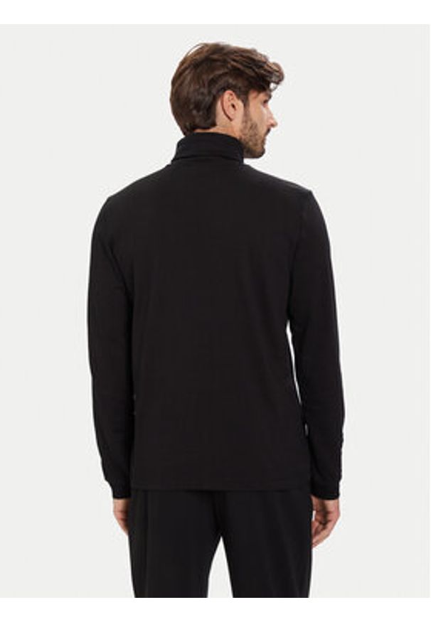 Hugo - HUGO Golf Daporollo 50547372 Czarny Regular Fit. Typ kołnierza: golf. Kolor: czarny. Materiał: bawełna