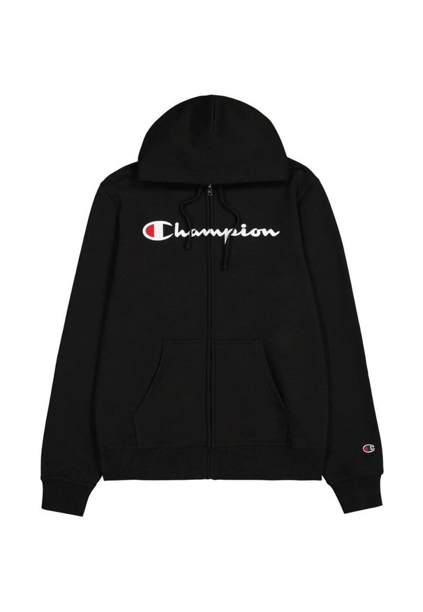 Champion - Męska Rozpinana Bluza Z Kapturem. Typ kołnierza: kaptur. Kolor: czarny