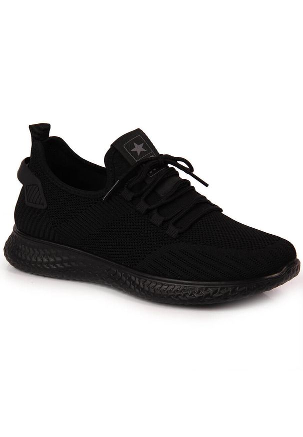 NEWS - Buty sportowe męskie z siatką czarne News 3634. Kolor: czarny. Materiał: guma, materiał. Szerokość cholewki: normalna