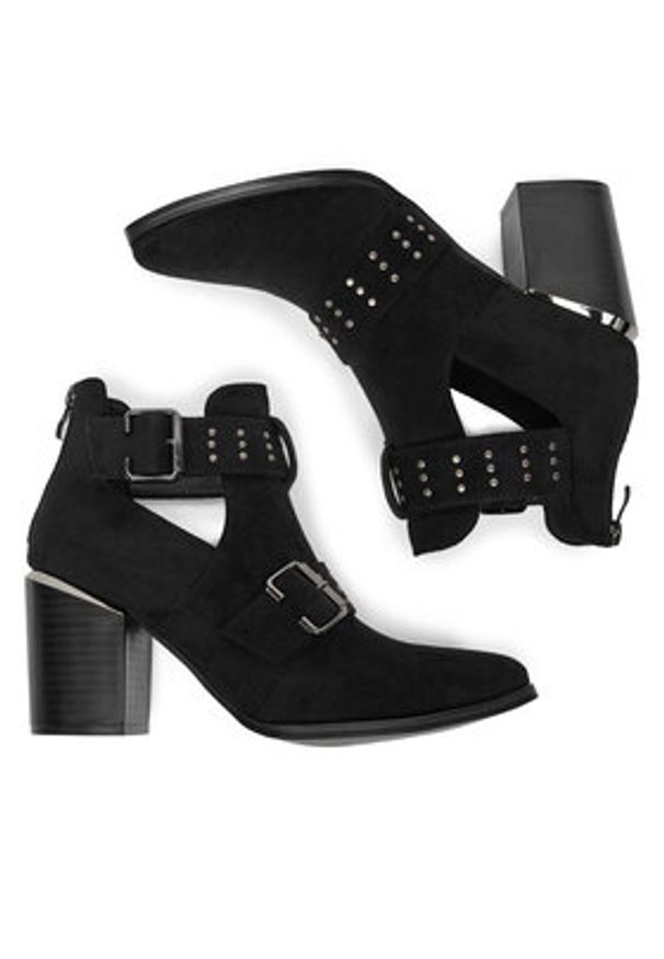 DeeZee Botki 7612-7 Czarny. Kolor: czarny. Materiał: materiał