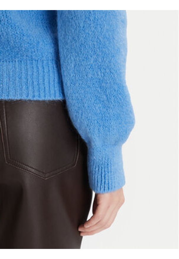 Morgan Golf 242-MLEONAR Niebieski Regular Fit. Typ kołnierza: golf. Kolor: niebieski. Materiał: syntetyk