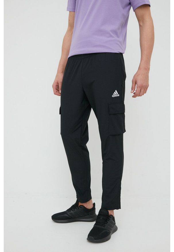 Adidas - adidas spodnie dresowe HE1859 męskie kolor czarny proste. Kolor: czarny. Materiał: dresówka