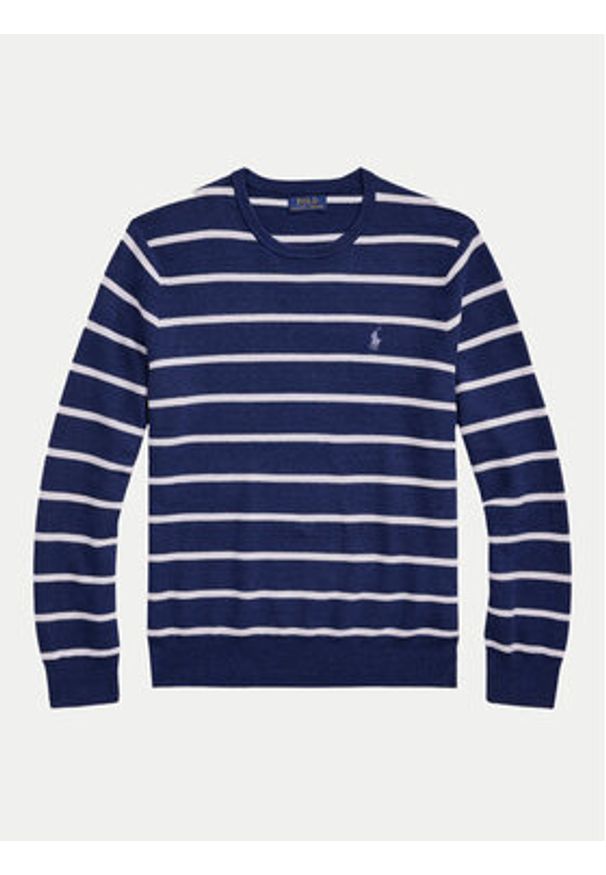Polo Ralph Lauren Sweter 710955764001 Niebieski Regular Fit. Typ kołnierza: polo. Kolor: niebieski. Materiał: bawełna