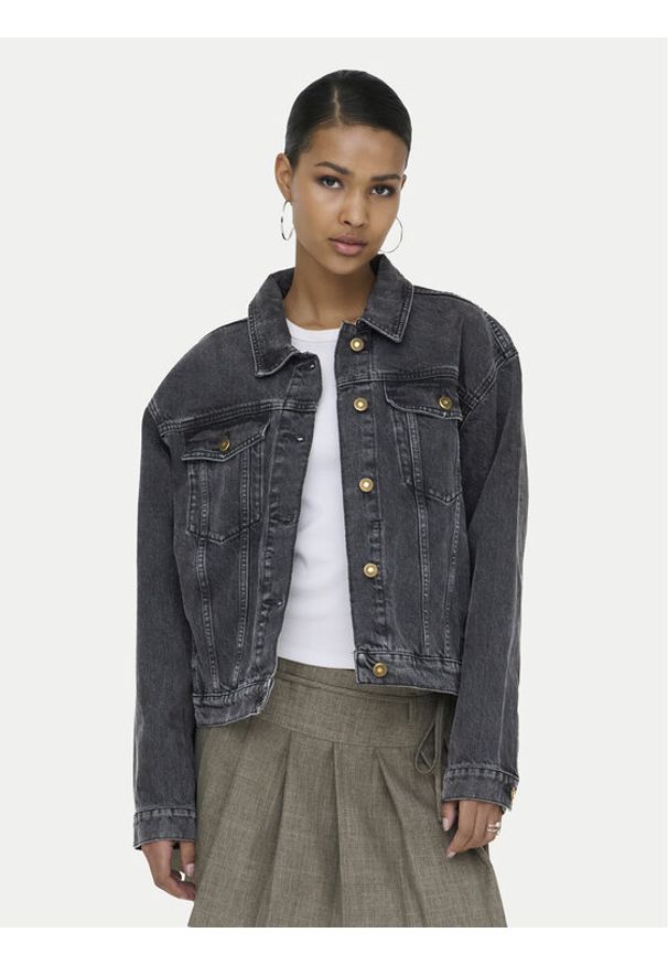 only - ONLY Kurtka jeansowa Harper 15363548 Czarny Regular Fit. Kolor: czarny. Materiał: bawełna