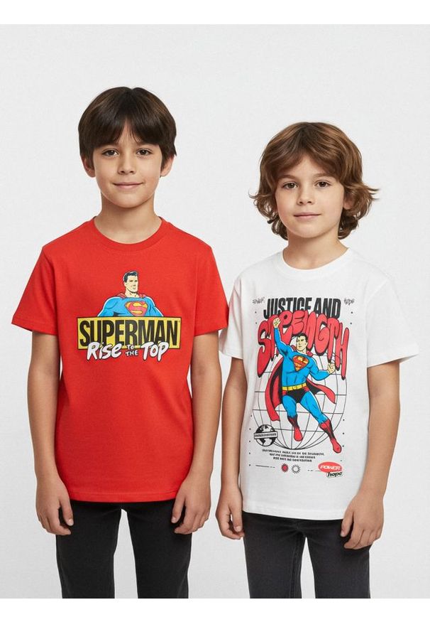 Sinsay - Koszulki 2 pack Superman - wielobarwny. Wzór: motyw z bajki