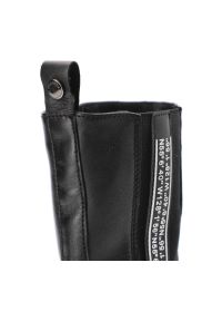 Czarne Botki Pollonus Ocieplane Obuwie Damskie. Kolor: czarny. Materiał: skóra, futro, syntetyk. Szerokość cholewki: normalna #6