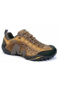 Buty trekkingowe męskie Merrell Intercept. Kolor: brązowy. Materiał: skóra