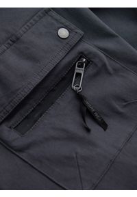 Ombre Clothing - Męskie spodnie JOGGERY z zapinanymi kieszeniami cargo - grafitowe V3. Okazja: na co dzień. Kolor: szary. Materiał: elastan, bawełna. Wzór: aplikacja. Styl: casual #8