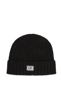 CP Company - Wełniana czapka C.P. Company ACCESSORIES KNIT CAP. Materiał: wełna. Wzór: aplikacja #1