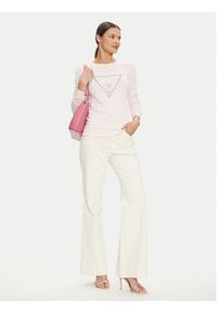 Guess Sweter W4YR31 Z2NQ2 Różowy Slim Fit. Kolor: różowy. Materiał: wiskoza