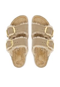 Birkenstock Klapki Arizona Big Buckle Shearling 1030384 Brązowy. Kolor: brązowy. Materiał: skóra #4