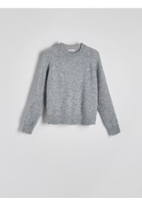 Reserved - Sweter z domieszką alpaki - szary. Kolor: szary. Materiał: dzianina, wełna #1