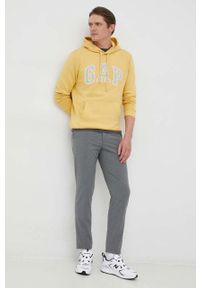 GAP bluza męska kolor żółty z kapturem z aplikacją. Typ kołnierza: kaptur. Kolor: żółty. Materiał: poliester. Wzór: aplikacja #5