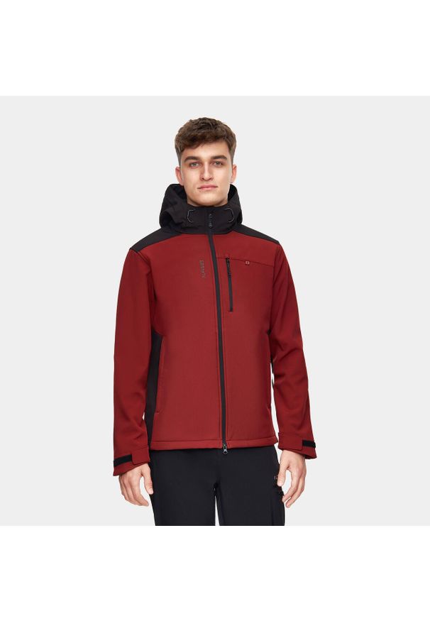 Kurtka turystyczna męska softshell Alpinus ASO. Kolor: czerwony. Materiał: softshell. Sport: turystyka piesza