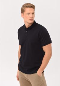 Volcano - Koszulka polo O-VOLVI. Typ kołnierza: polo. Materiał: prążkowany, bawełna, włókno, materiał. Długość: krótkie. Styl: klasyczny, elegancki