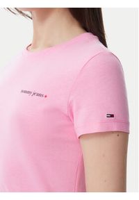 Tommy Jeans T-Shirt Ess Logo DW0DW23479 Różowy jasny Slim Fit. Kolor: różowy #3