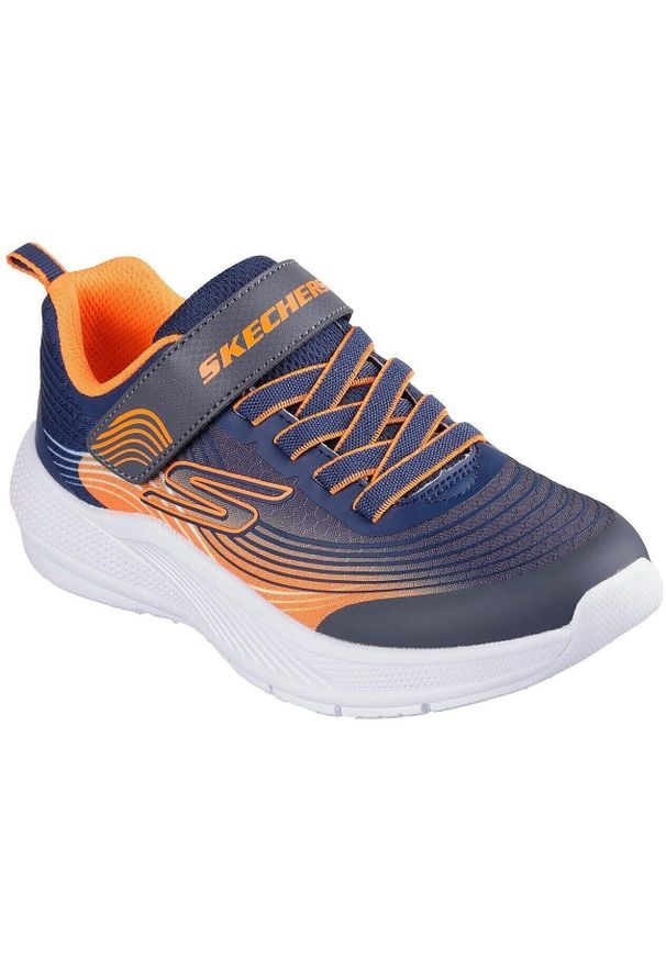 skechers - Adidasy Skechers Microspec Advance, Dzieci. Okazja: na co dzień. Kolor: pomarańczowy, biały, niebieski, wielokolorowy. Materiał: materiał