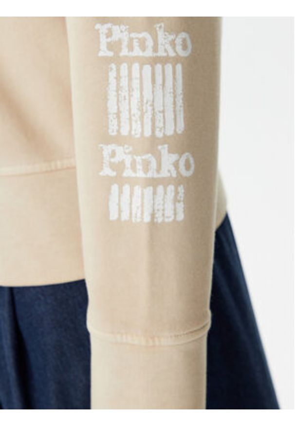 Pinko - PINKO Bluza 104618 A2CV C36 Beżowy Regular Fit. Kolor: beżowy. Materiał: bawełna