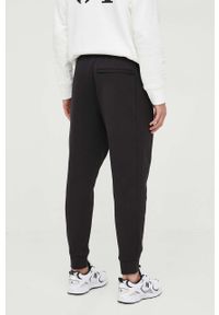Armani Exchange spodnie dresowe kolor czarny gładkie. Kolor: czarny. Materiał: dresówka. Wzór: gładki #2