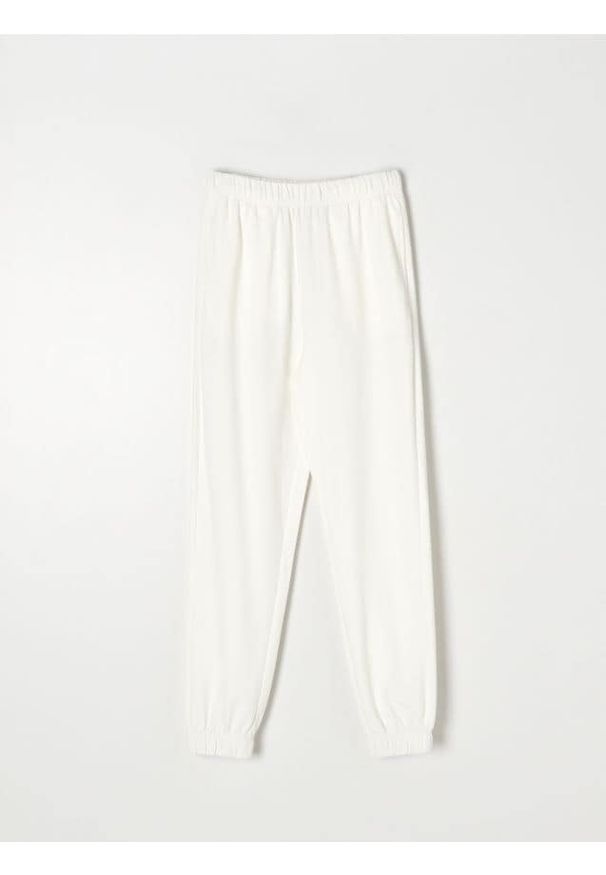 Sinsay - Spodnie dresowe jogger - kremowy. Kolor: kremowy. Materiał: dresówka