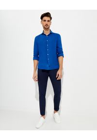 FAY - Błękitna koszula z lnu. Kolor: niebieski. Materiał: len. Długość rękawa: długi rękaw. Długość: długie. Styl: klasyczny #3