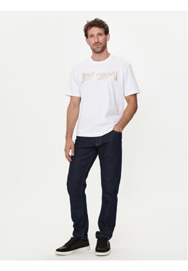 Just Cavalli T-Shirt 76OAHG15 Biały Regular Fit. Kolor: biały. Materiał: bawełna