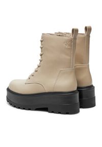 Calvin Klein Jeans Trapery Flatform YW0YW01535 Beżowy. Kolor: beżowy. Materiał: skóra #5