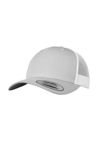 CLASSIC - Dwukolorowa Czapka Trucker Retro. Kolor: biały, wielokolorowy, szary. Styl: retro
