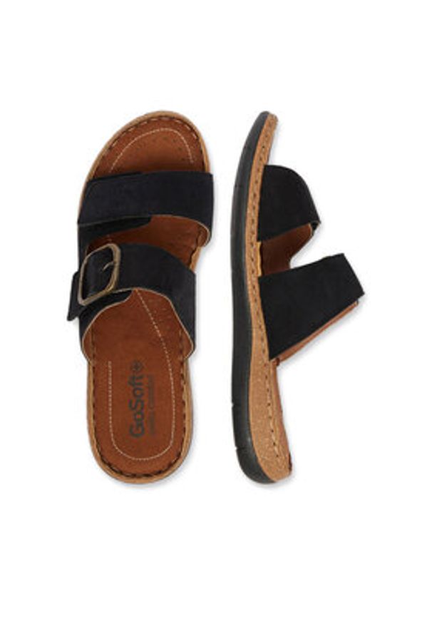 Go Soft Klapki CEO-WI23-4773-09 Czarny. Kolor: czarny. Materiał: skóra, zamsz