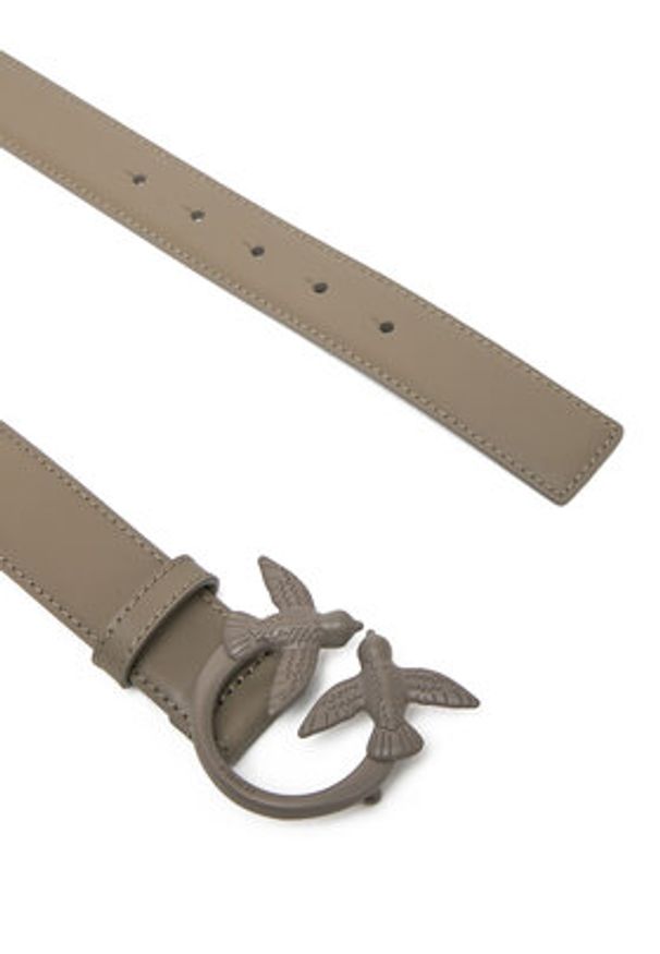Pinko - PINKO Pasek Damski Love Berry H3 Belt PE 25 PLT01 100125 A1K2 Szary. Kolor: szary. Materiał: skóra