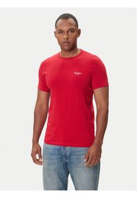 Pepe Jeans T-Shirt Original Basic 3N PM5010133 Czerwony Regular Fit. Kolor: czerwony. Materiał: bawełna