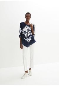 bonprix - Tunika shirtowa w roślinny wzór. Kolor: niebieski. Wzór: nadruk. Styl: elegancki, klasyczny #2