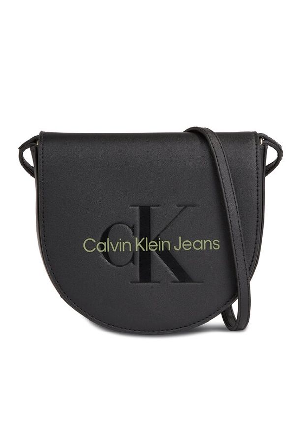 Calvin Klein Jeans Torebka Sculpted Mini Saddle Bag K60K611966 Czarny. Kolor: czarny. Materiał: skórzane