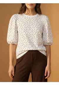 Sinsay - Bawełniana bluzka w kropki - wielobarwny. Materiał: bawełna. Wzór: kropki #1