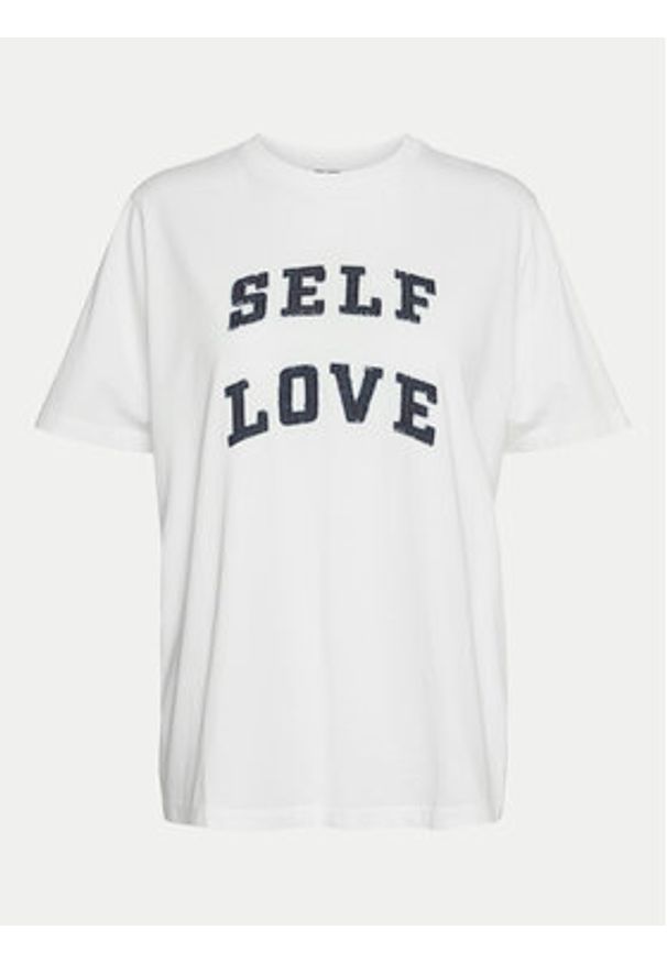 Vero Moda T-Shirt Halle 10321318 Biały Loose Fit. Kolor: biały. Materiał: bawełna